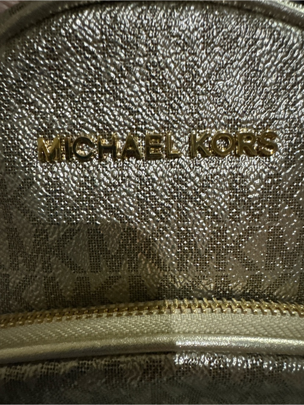 Michael Kors Metallic Gold Medium Backpack Gold hardware (2 c/o bottom pipe) - Picture 9 of 17